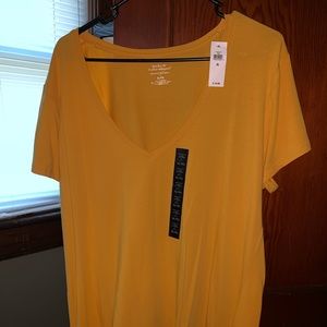 Yellow v neck shirt